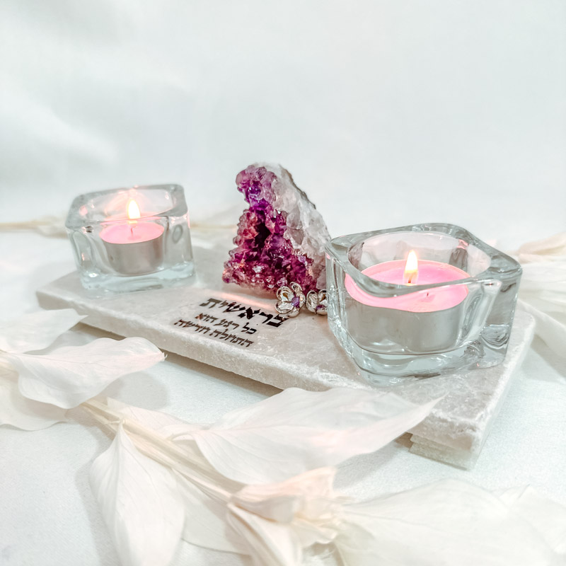 פמוט "בראשית" מושבת אמטיסט