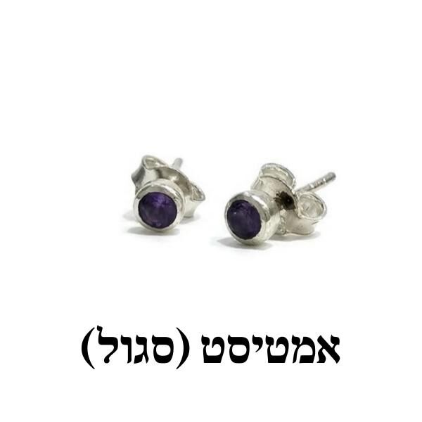 עגילים צמודים אבן לבחירה