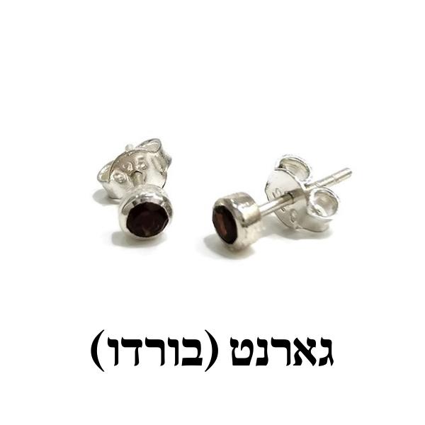 עגילים צמודים אבן לבחירה