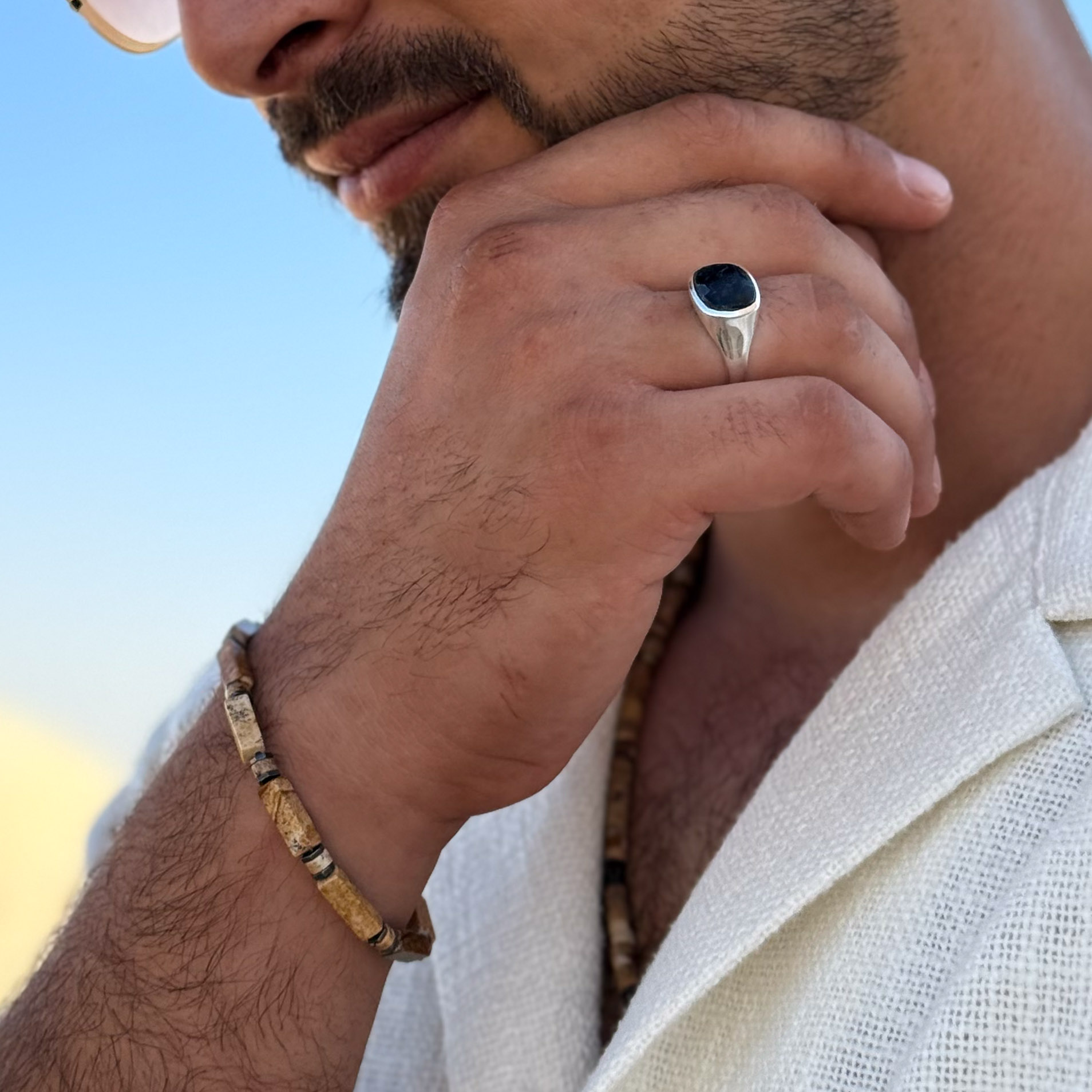 צמיד ג'ספר פיקצ'ר והמטייט לגבר - רוחות מדבר