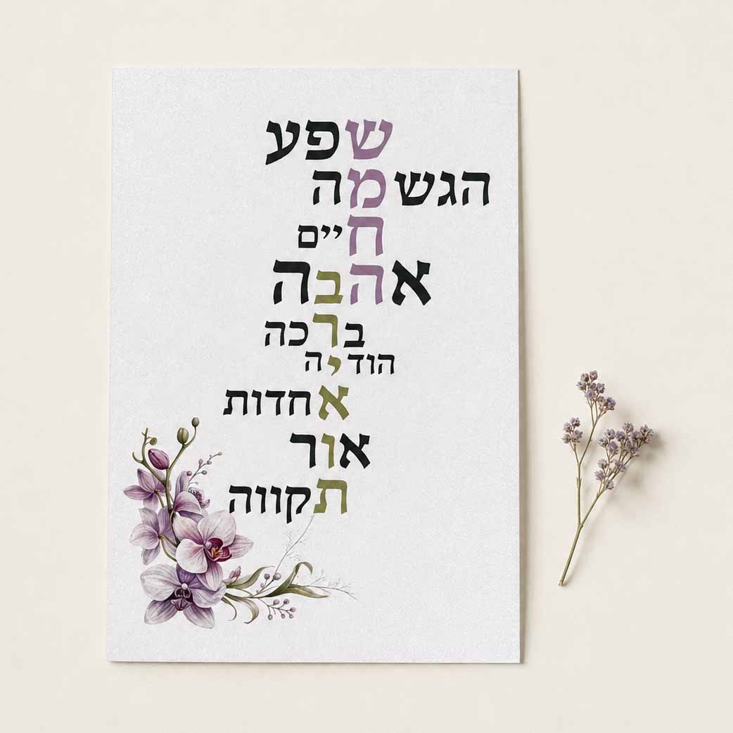 כרטיס ברכה דו צדדי “ברכות”